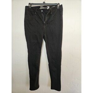 Seven7 High Rise Tummyless Skinny Jeans, Black Wash, Size 12